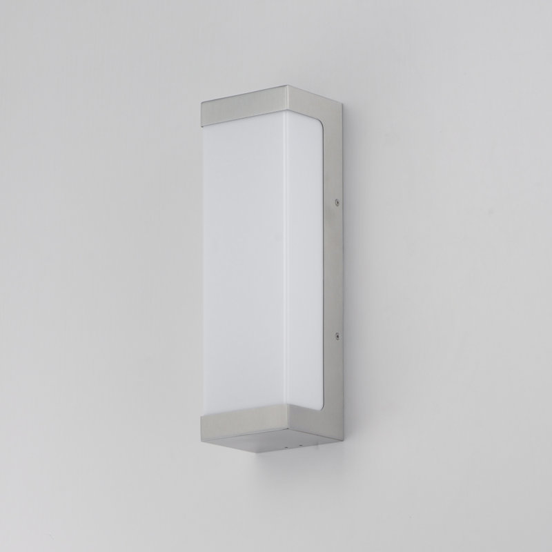 Tunnel-Outdoor Wall Mount, 15" H x 5" W x 4" D, Brushed Aluminum