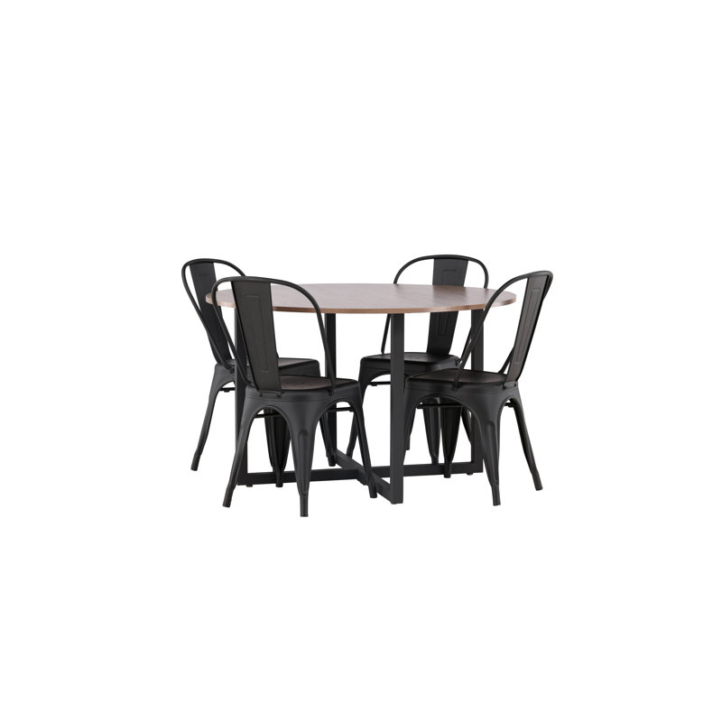 Tabor 4 - Person Dining Set, Black, Black
