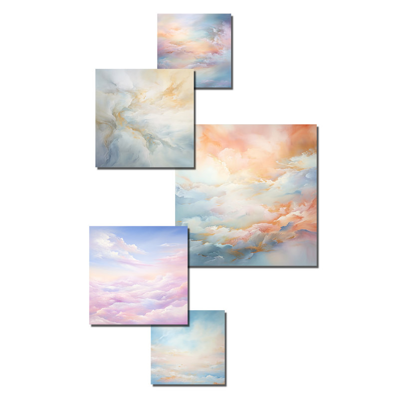 «Clouds Charm», art liquide, ensemble de 6 nuages