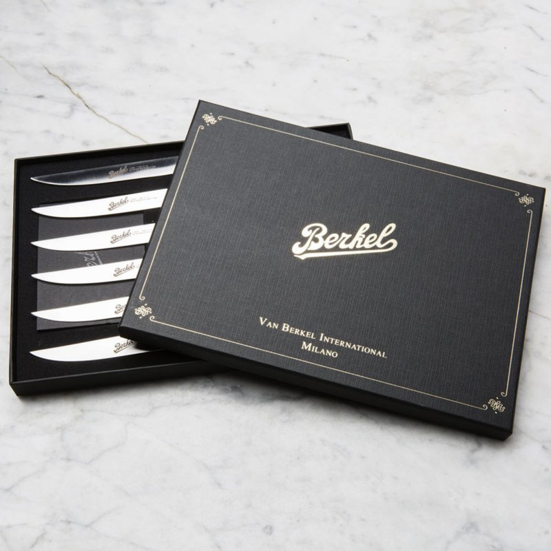 Elegance 6 - Piece Stainless Steel Steak Knife Set, Red