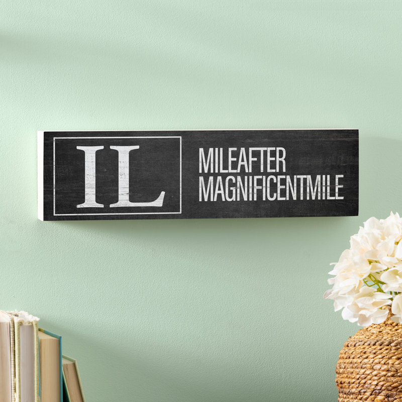 Plaque de cheminée State en bois 18 po x 5 po Illinois