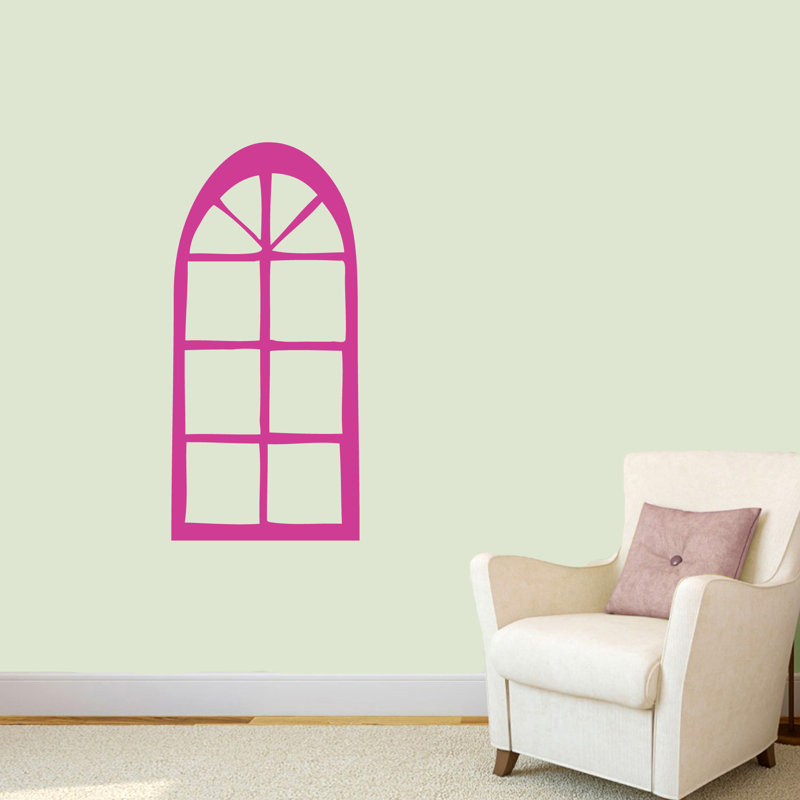 Décalcomanie murale fenêtre arched Rex, Rose vif