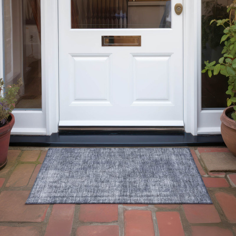 Tapis bleu intérieur / extérieur lavable à la machine Cinead ACN1656, Rectangle 1 pi 8 po x 2 pi 6 po