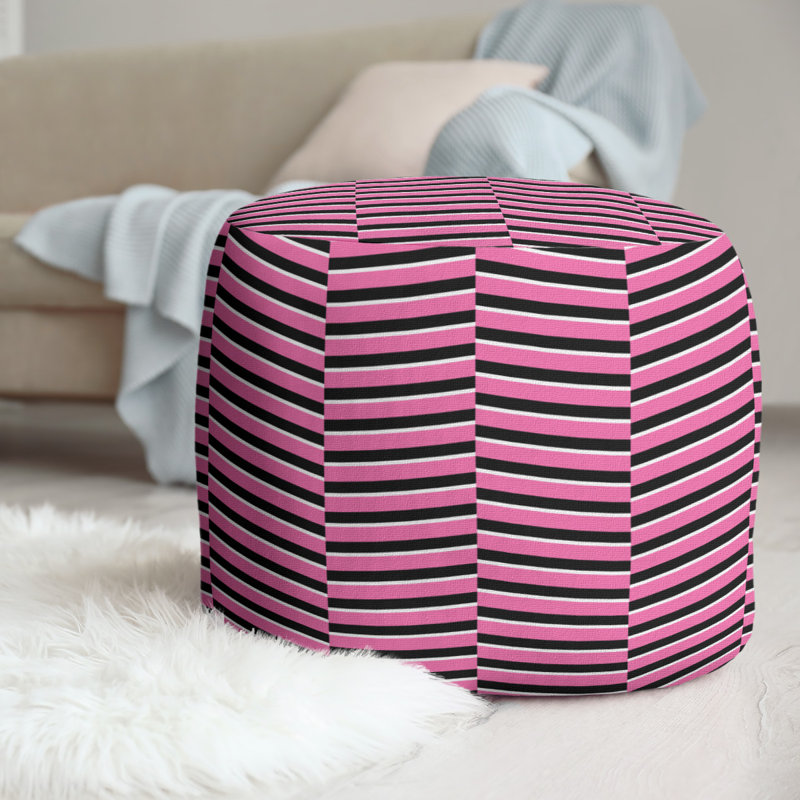 Upholstered Pouf, Pink