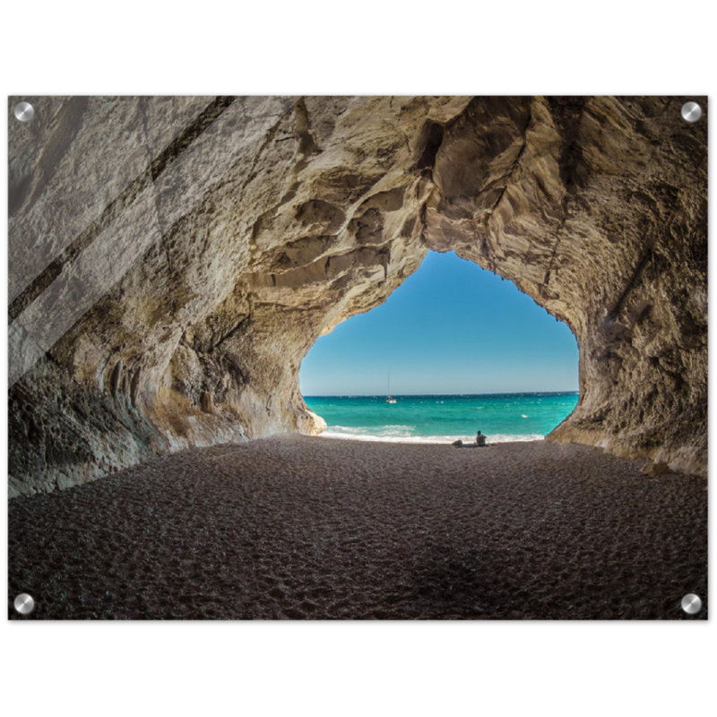 Impression sur toile plage grotte - côtière mer grotte - océan paysage toile affiche - formation de formation rocheuse de bord de mer - Nature Beach Decor - voyage panoramique suspendu - impression de décoration de bord de mer moderne