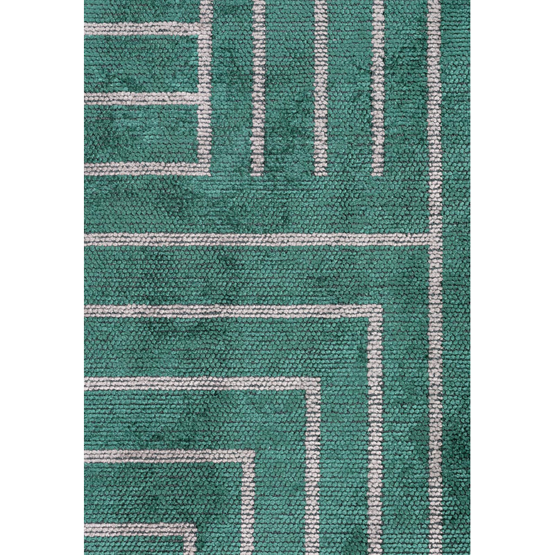 Riplee Geometric Hand Loom Indoor / Outdoor Area Rug, Rectangle 6'7" x 9'10"