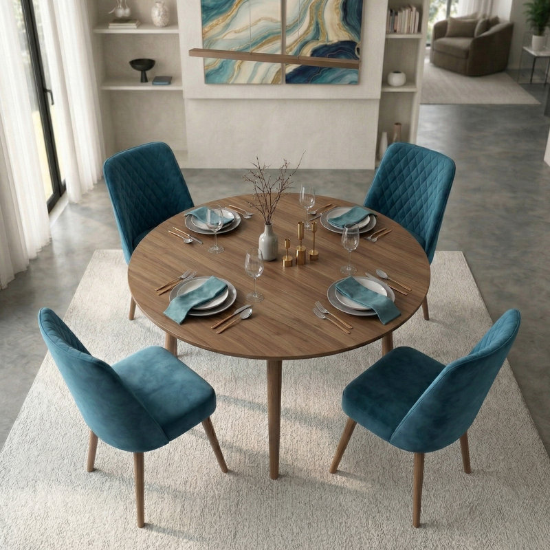 Chaise parsons rembourrée en velours Ackley, Sarcelle