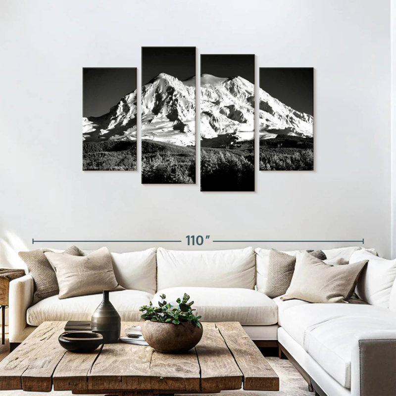 Alvord - Mont Shasta - monochrome, H 48 po x l 75 po