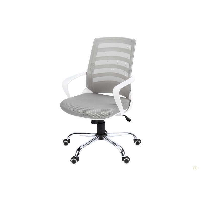Chaise de bureau, hauteur réglable, pivotante, ergonomique, accoudoirs, bureau d'ordinateur, travail, métal chromé, contemporain, moderne
