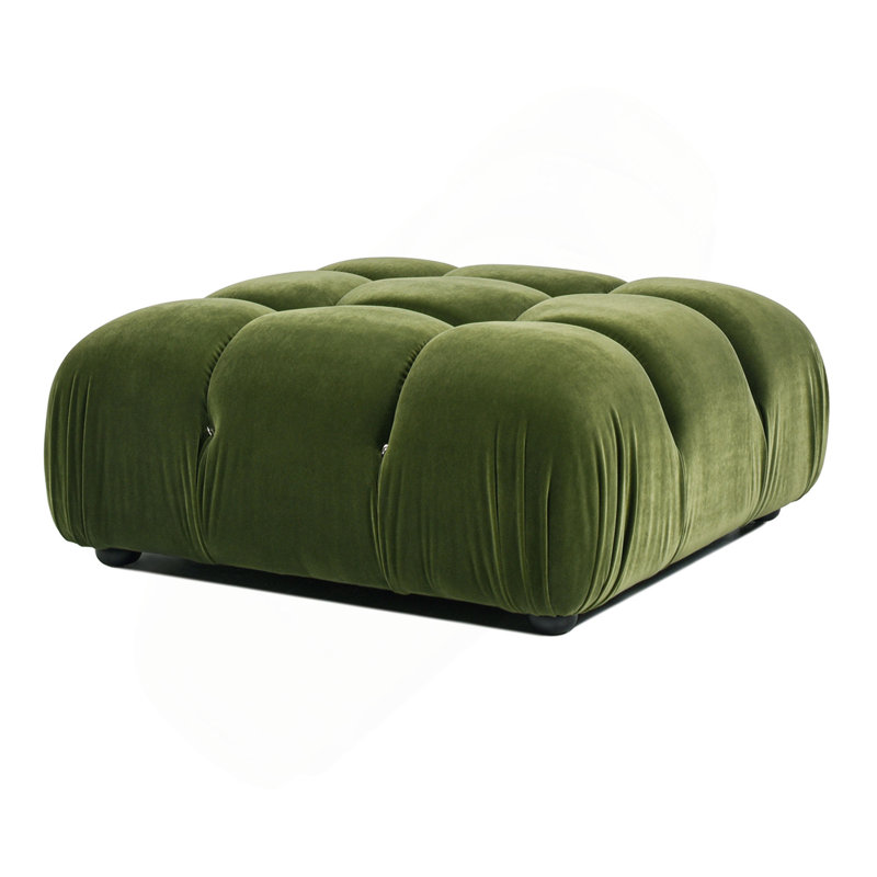 Repose-pieds modulaire 36 "moderne à bulles 36", Velvet, Vert olive