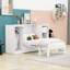 Lit escamotable simple avec garde-robe intégrée et tablettes de rangement