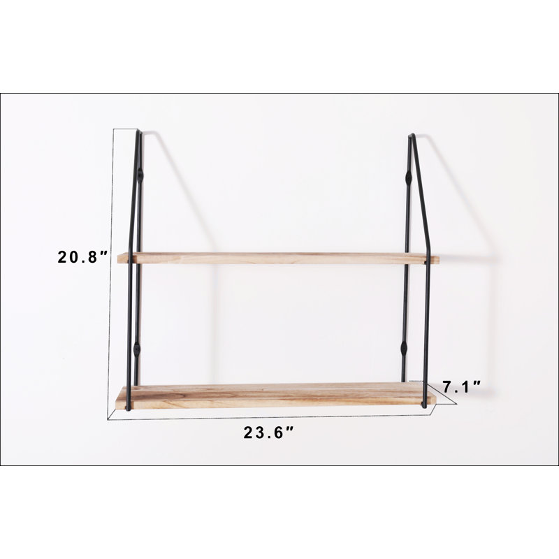 Gardenia Floating Shelf With Metal Brackets