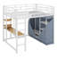 Lit mezzanine en métal avec bureau, tablettes et garde-robe-655335610-655335611