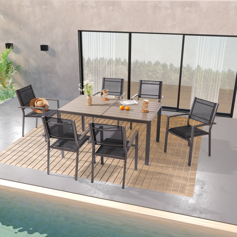 Amaranthe 6 - Person Patio Conversation Set, Black