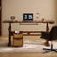 Bureau rectangulaire en bois massif noyer-836791588