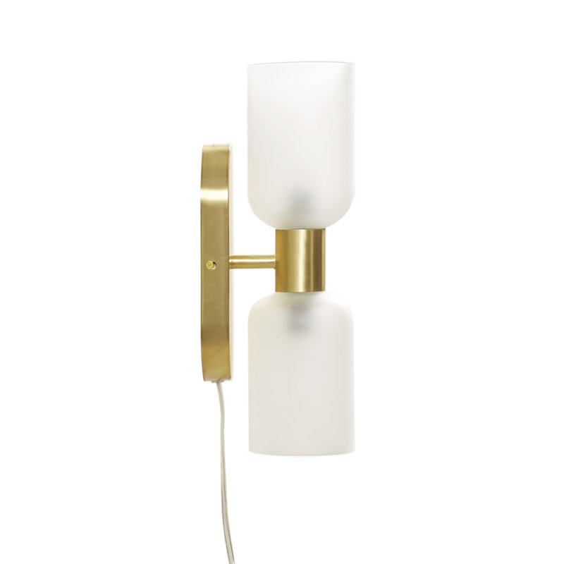 Gold Frosted Glass Double Tube Wall Sconce