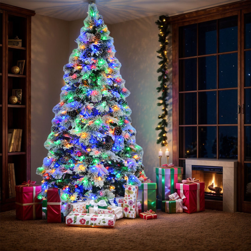 Épinette de Noël artificielle éclairée, 7.5'