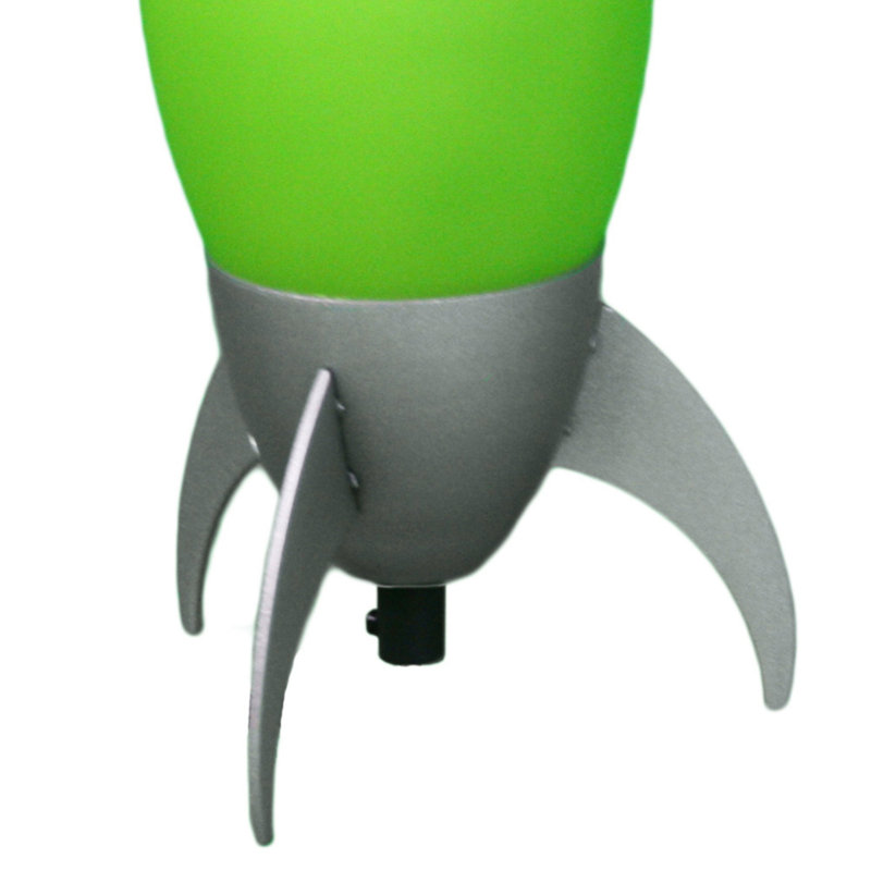 Grande lampe de table 10,5 "en acrylique pour enfants, conception de fusée, Vert