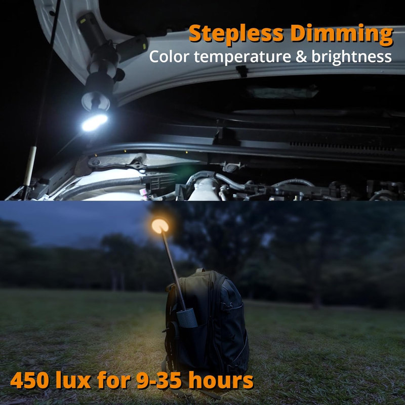 9.8'' Battery Powered Camping Lantern, Grey