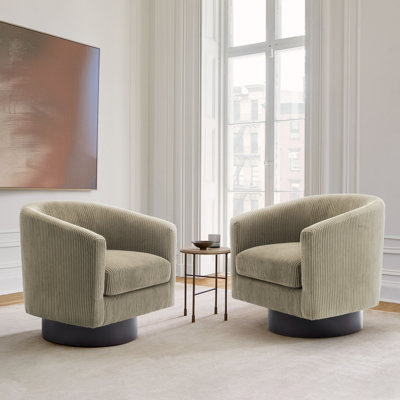 Bennett 72.1Cm Wide Swivel Barrel Chair