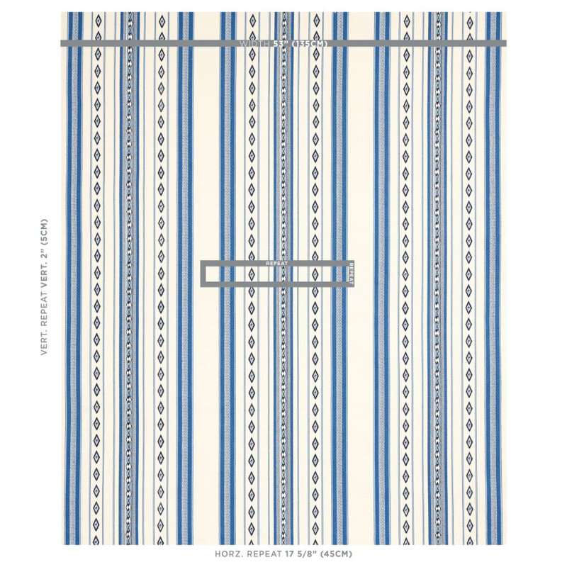 Tissu à rayures Dakota, Bleu