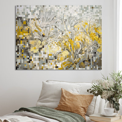 Kameia jaune et crème Bohemian Medley I - art mural mosaïque bohème
