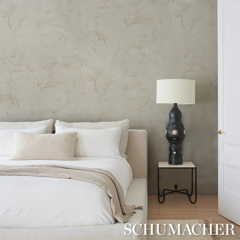 Schumacher X Colette Cosentino Wallpaper Roll by Colette Cosentino, Tan