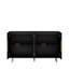 Black Modern Buffet Cabinet with Storage, Fluted Sideboard Large Buffet with Adjustable Shelves, Credenza, Accent Cabinet Console Tabl