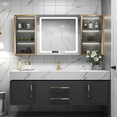 Armoire de salle de bain moderne, simple et luxueuse.
