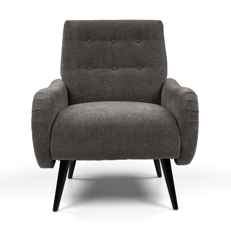 Riebe Upholstered Armchair, Grey Polyester