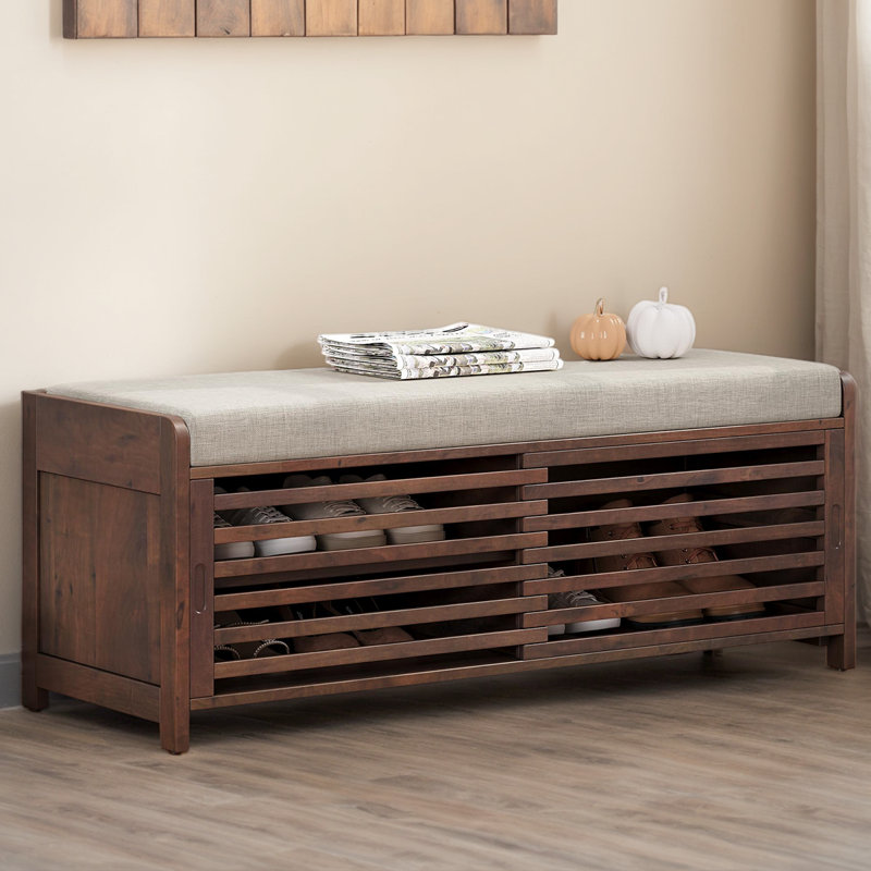 Banc de rangement en tissu, Espresso