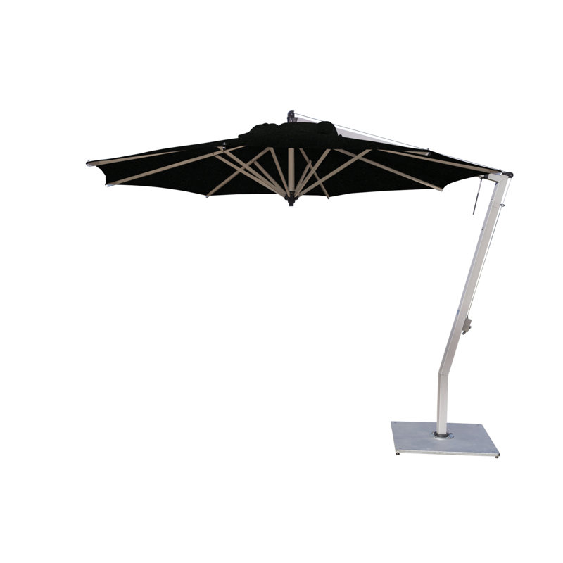 Picollo 10.5' Round Cantilever Umbrella, Double Stack Metal Plate, Mineral Blue