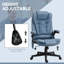 Chaise de bureau de massage à haut dossier avec 6 points de vibration et fauteuil chauffant inclinable en cuir PU avec accoudoirs et télécommande