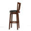 Tabouret de bar pivotant rembourré de 76 cm (30 po) avec cadre en bois massif et siège en similicuir pour la cuisine (ensemble de 2)-122162264-126923438-122558090