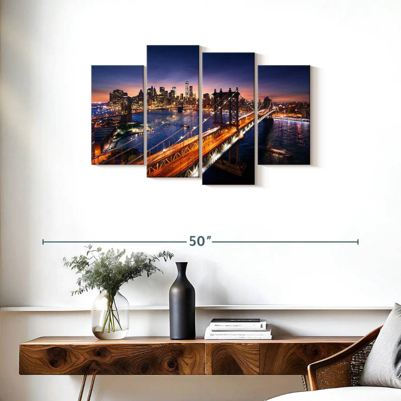 Lilie Manhattan Bridge Night Sky