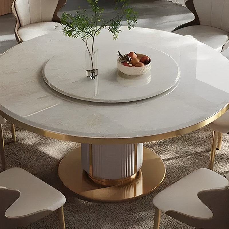 Table de salle à manger ronde légère et luxueuse, H 29,52 po x L 47,24 po x l 47,24 po