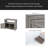 Wooden Patio Bar Table Set With Storage, Buffet Cabinet Sideboard For Outdoor And Indoor