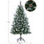 Arbre de Noël artificiel illuminé 6 pi avec 200 lumières DEL, 500 branches réalistes et un pied en métal - Assemblage facile pour la maison, le bureau et les fêtes-1080964460