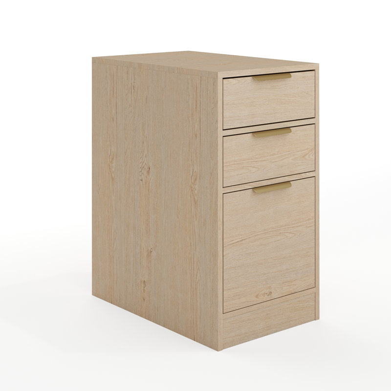 Martha Stewart Kayden Home Office Modular 3 Drawer File Cabinet, Brown