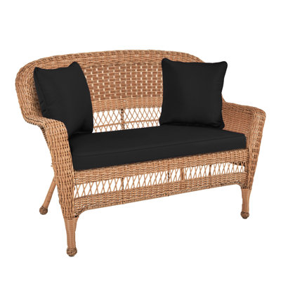 Armbruster 52'' Wide Straight Wicker Loveseat with Cushions