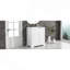 Meuble-lavabo 30 po avec comptoir, meuble-lavabo avec porte et deux tiroirs, panneaux de fibres à densité moyenne, bois massif, blanc