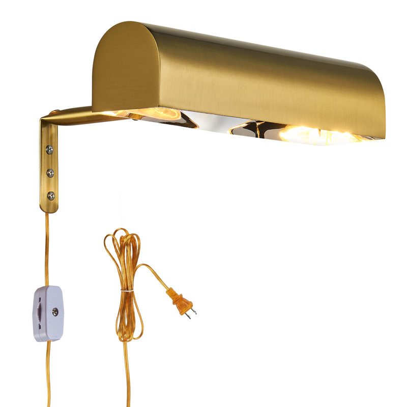 Éclairage pour galerie d'art à fixation murale 12 "à 1 lumière avec interrupteur marche / arrêt, Brushed Brass