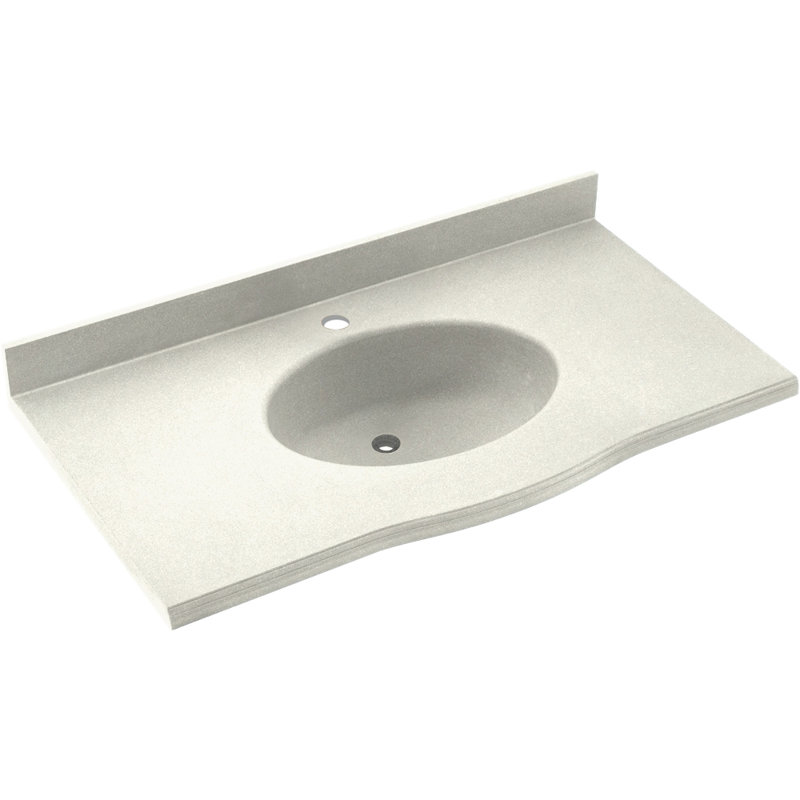 Plateau de meuble-lavabo simple 61 po Europa, Bisque