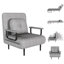 51 lits pliants gris avec 5 coussins ajustables et réglables, convertibles pour les gymnases à domicile (sièges supplémentaires), espace, finition rouille confortable, espace ergonomique, salon, chambre à coucher et bureau, rangement intelligent