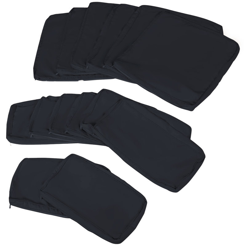 Kycie Indoor / Outdoor Black Rectangular Lumbar Pillow Cover