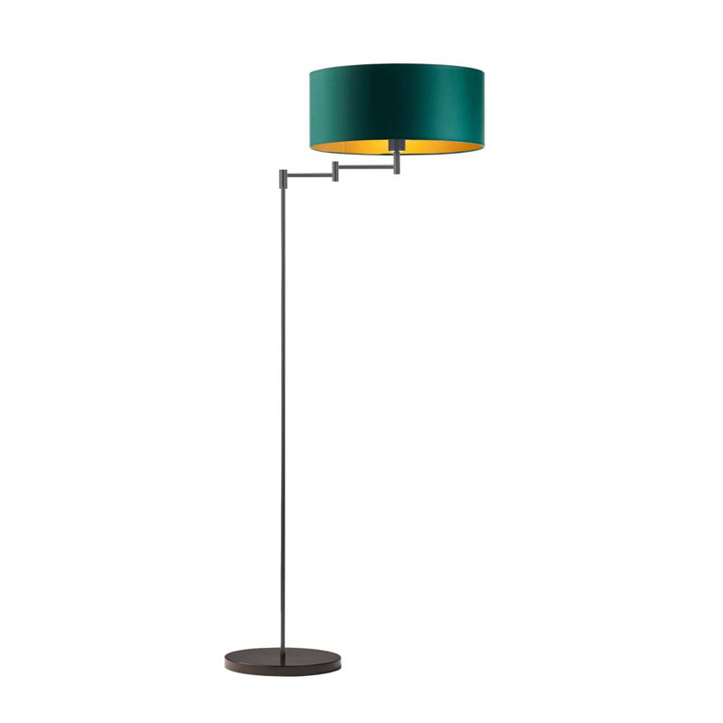 Korin 155cm Swing Arm Floor Lamp, Green, Black