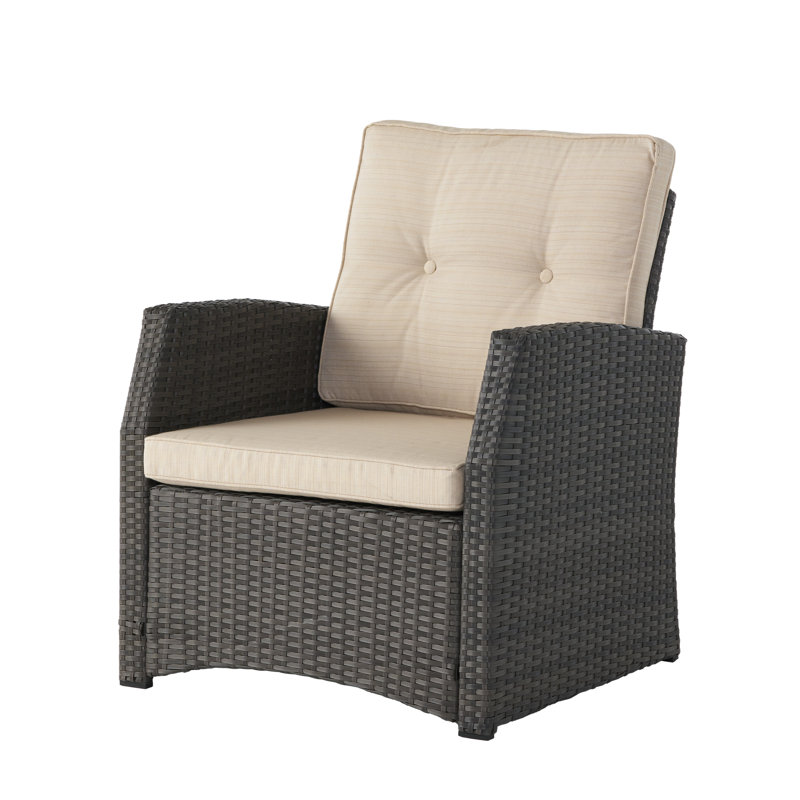 Chaise de patio avec coussins Jelina, gris