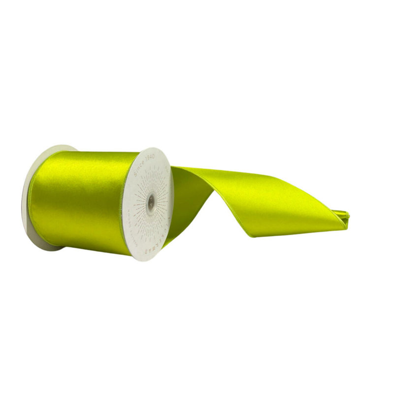 Vickerman 4"x10yd Satin Christmas Ribbon, Lime