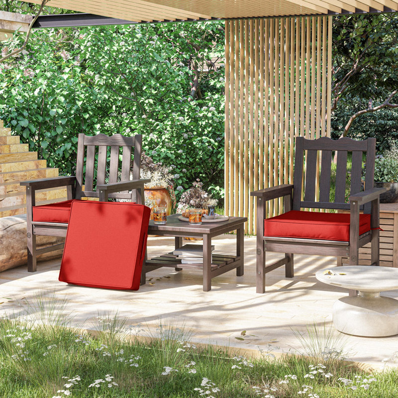 Outdoor 4” Seat Cushions And 22”X22” Outdoor Cushions Dining Seat Cushions , Red