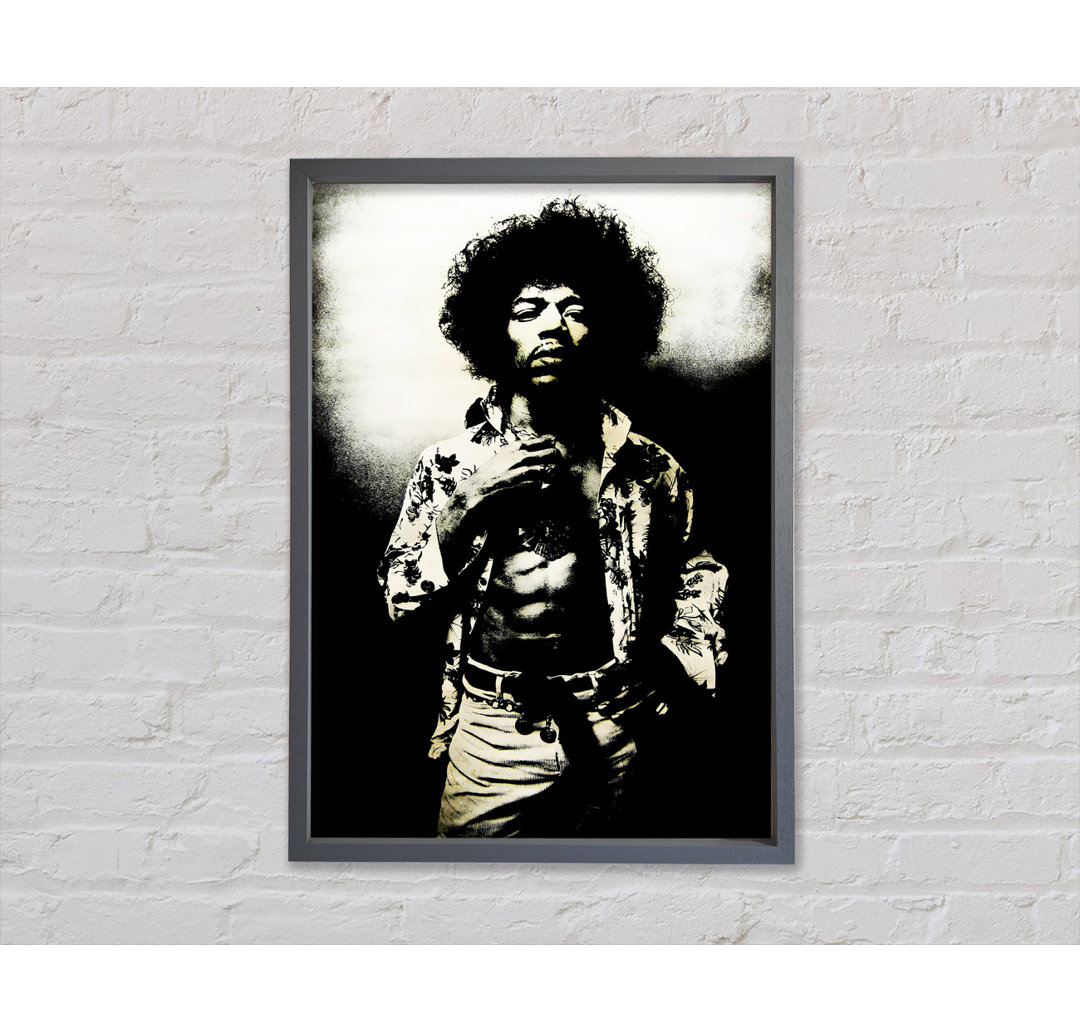 Jimi Hendrix Foxy - Einzelner Bilderrahmen Kunstdrucke auf Leinwand